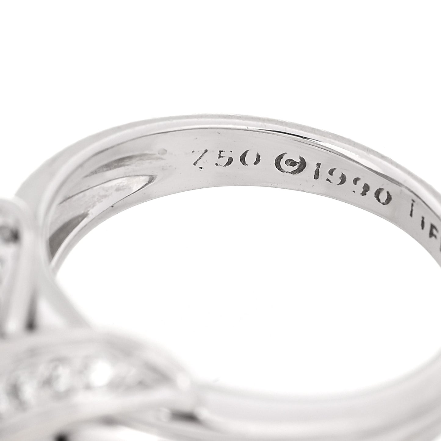 18K White Gold Diamond Signature X Ring 49 5
