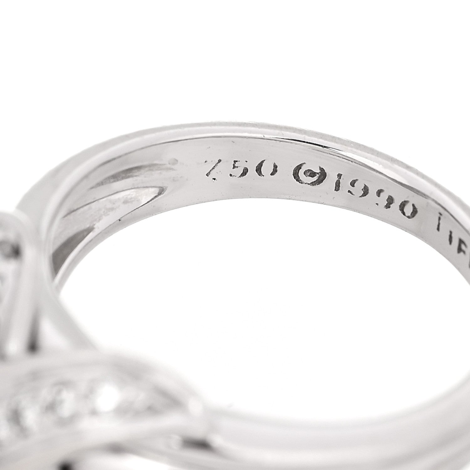 Tiffany 18K White Gold Diamond Signature X Ring 49 5 5 of 5