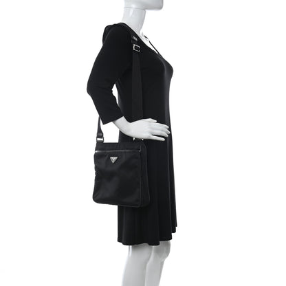 Prada Re-Nylon Saffiano Pocket Flat Messenger Bag Black 2 of 9
