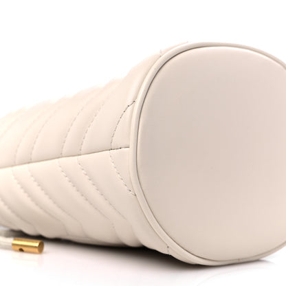 Gucci Calfskin Matelasse Mini GG Marmont 2.0 Bucket Bag White 8 of 10
