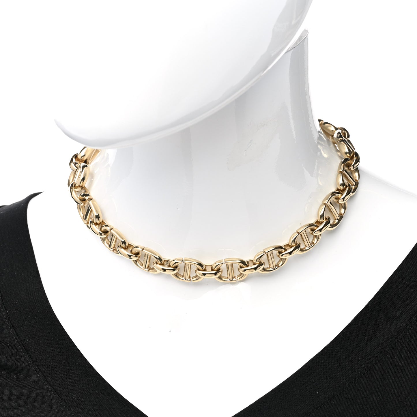 Metal CD Choker Necklace Gold