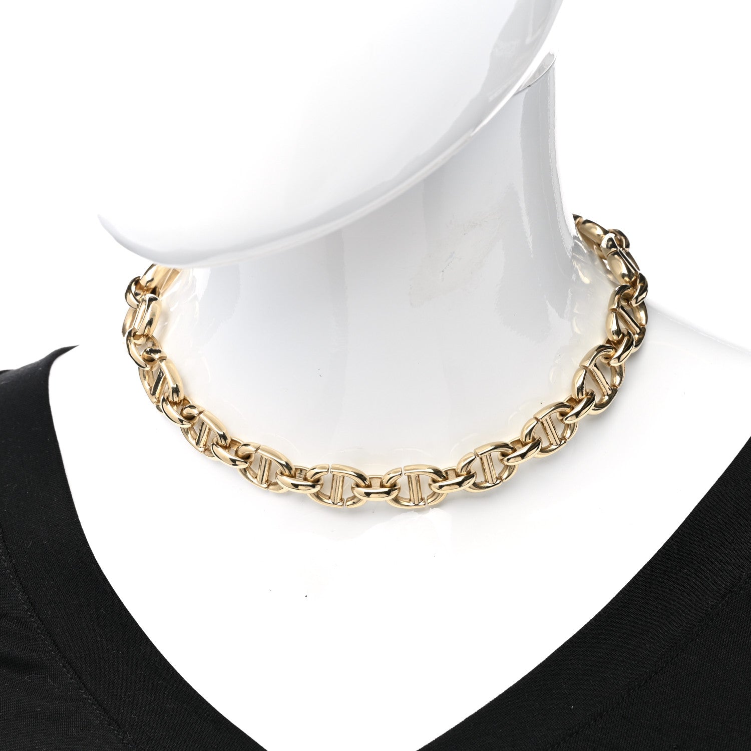 Christian Dior Metal CD Choker Necklace Gold 2 of 5