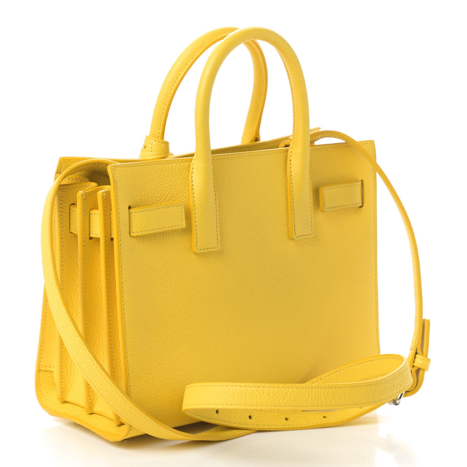 Saint Laurent Grained Calfskin Nano Sac De Jour Jaune 2 of 4
