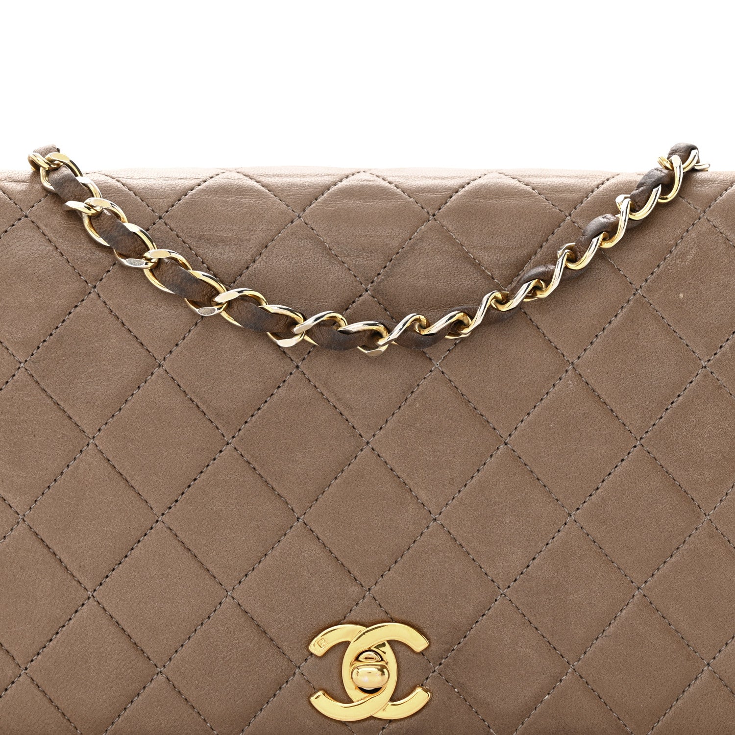 Chanel Lambskin Quilted Medium Single Flap Beige 9 of 27