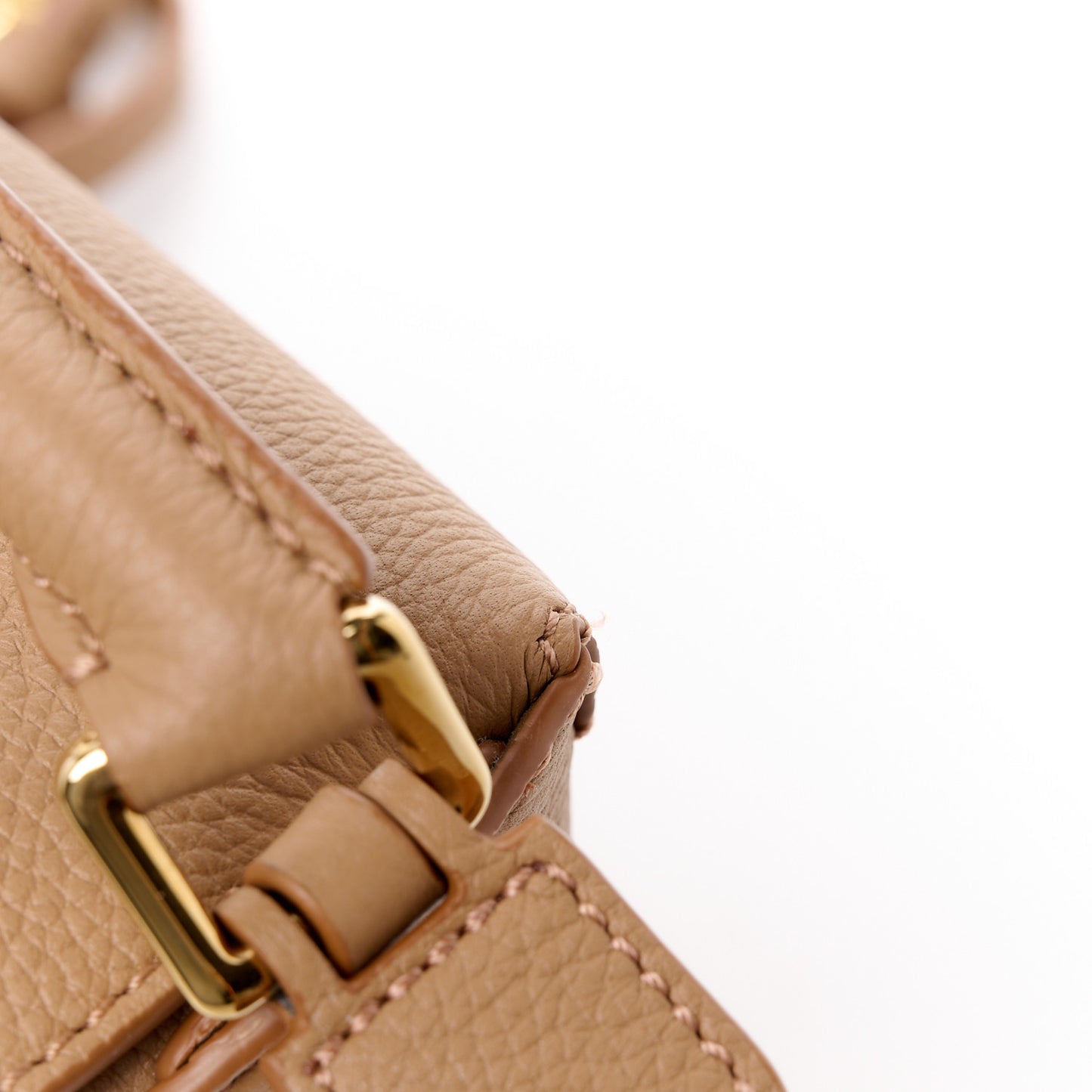 Calfskin Mini Puzzle Edge Bag Toffee
