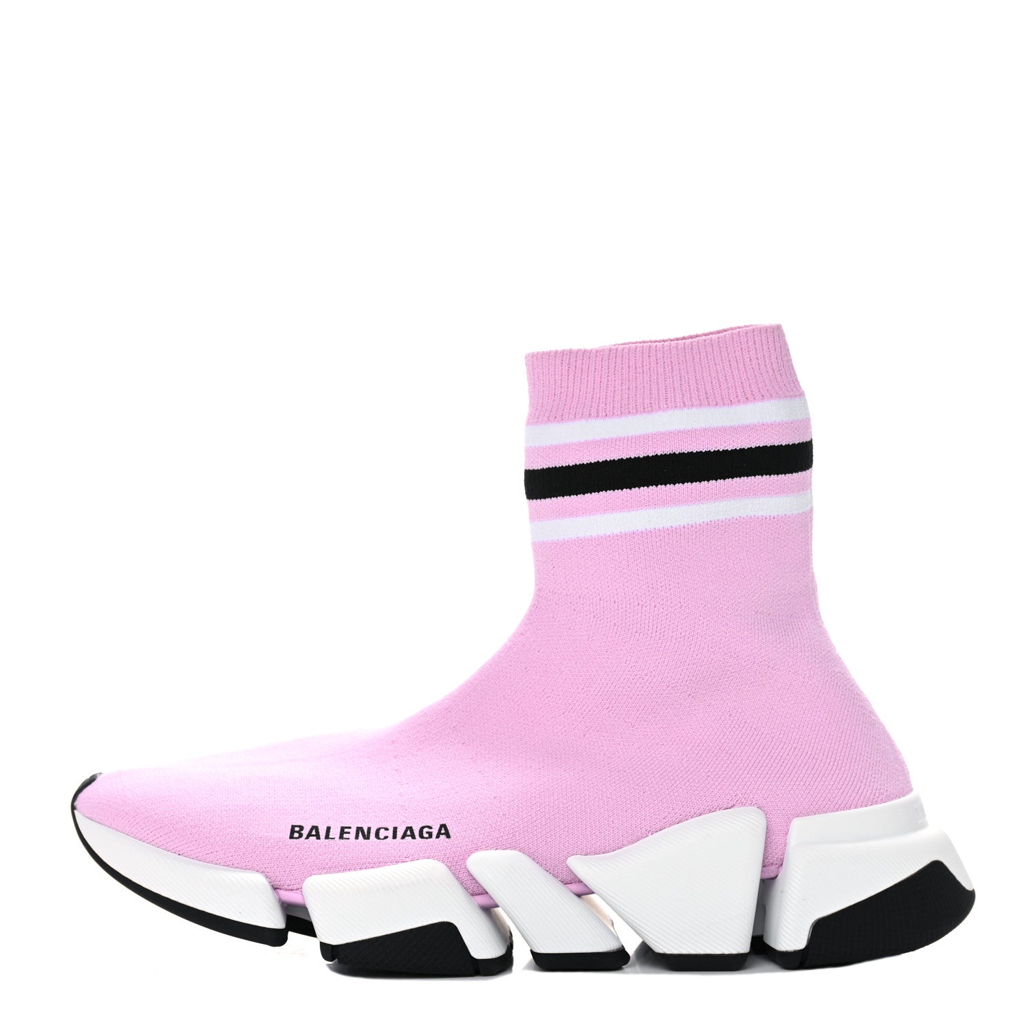 Balenciaga Technical 3D Recycled Knit Striped Womens Speed 2.0 Sneakers 38 Sweet Lilac Multicolor 1 of 8
