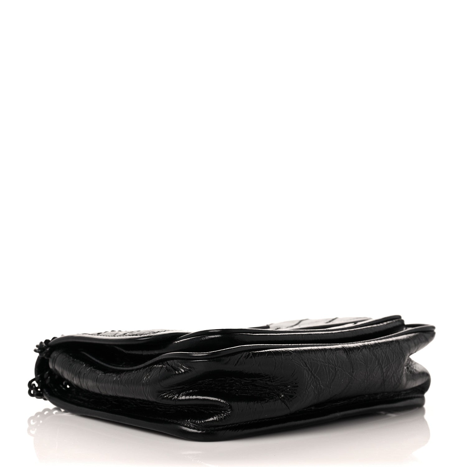 Saint Laurent Crinkled Calfskin Matelasse Monogram Baby Niki Chain Satchel Black 4 of 9