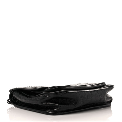 Saint Laurent Crinkled Calfskin Matelasse Monogram Baby Niki Chain Satchel Black 4 of 9