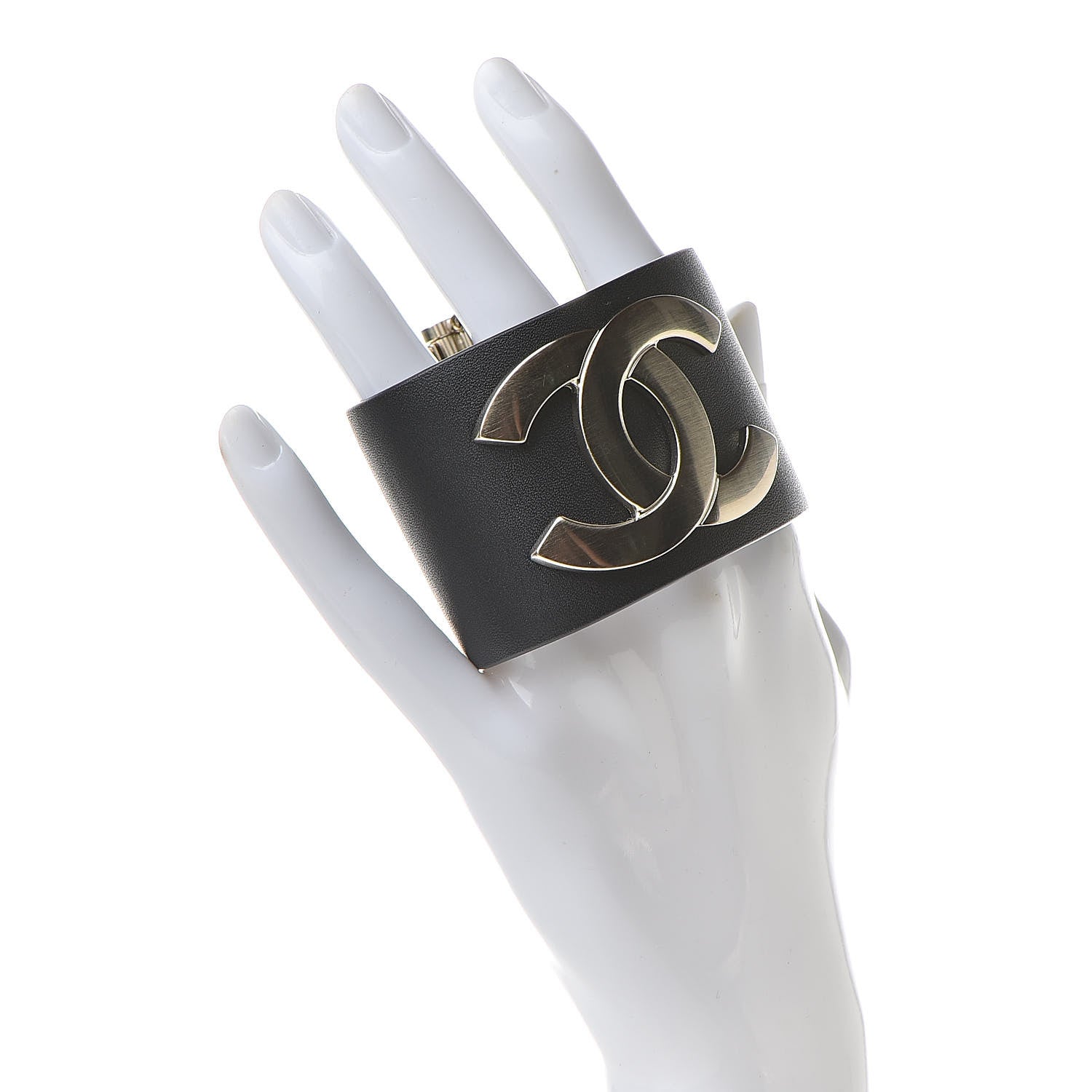 Chanel Calfskin CC Cuff Black Gold 2 of 7