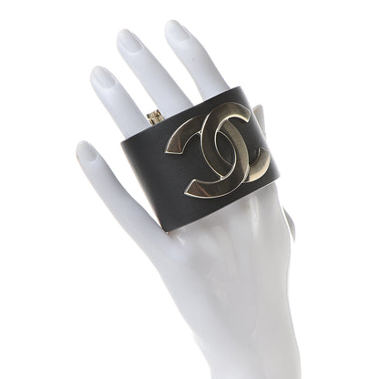 Chanel Calfskin CC Cuff Black Gold 2 of 7