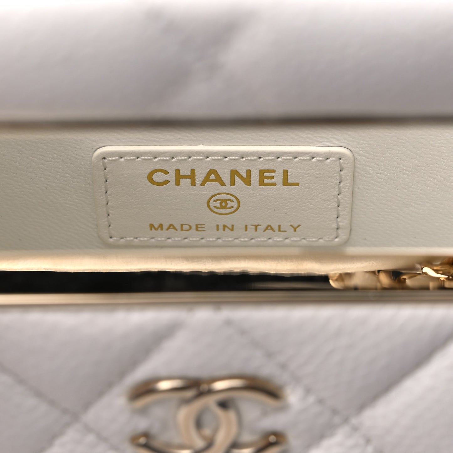 Caviar Quilted Evening Box Bag White