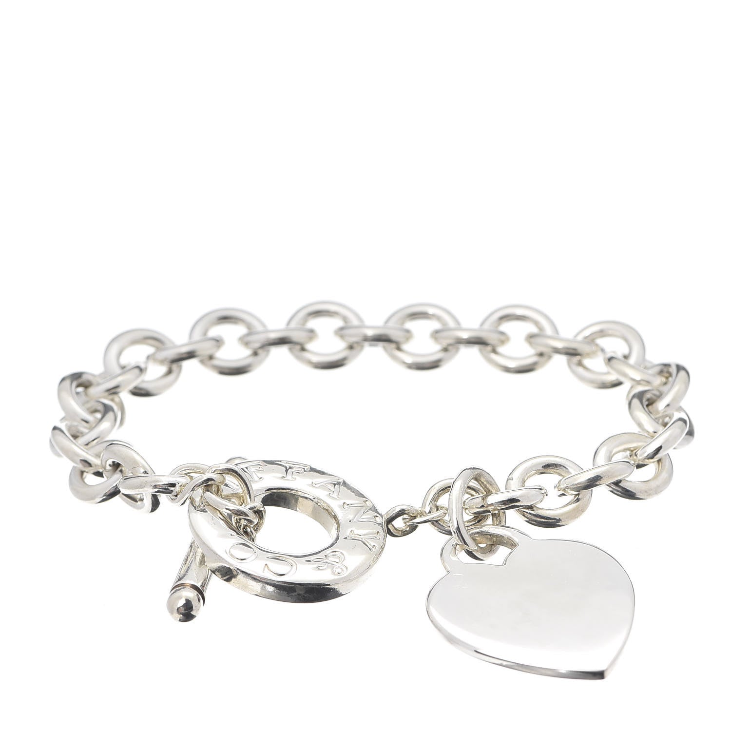 Tiffany Sterling Silver Heart Tag Toggle Bracelet 1 of 4