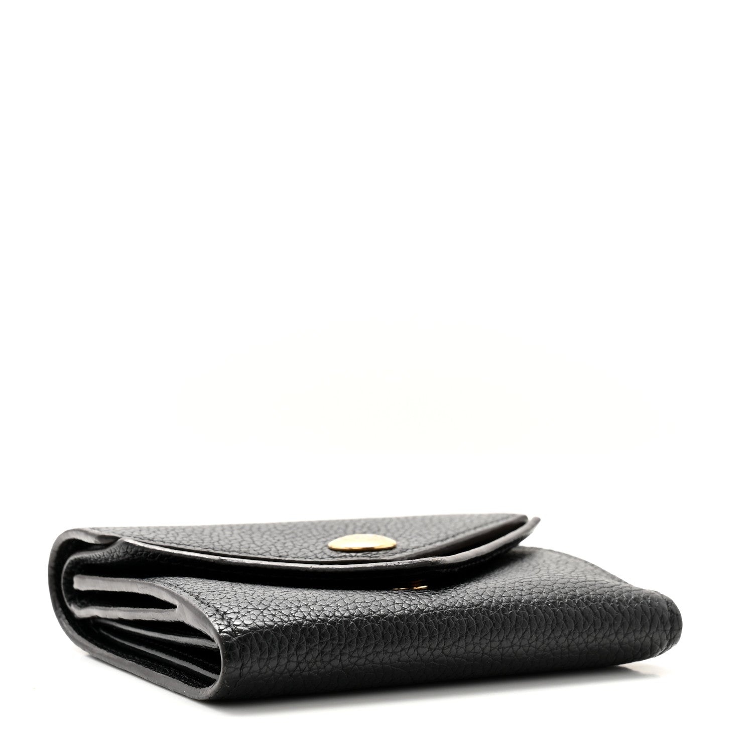 Louis Vuitton Grained Calfskin Monogram Double V Compact Wallet Black 4 of 10