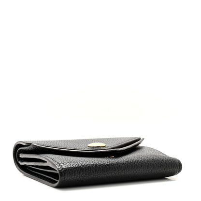 Louis Vuitton Grained Calfskin Monogram Double V Compact Wallet Black 4 of 10