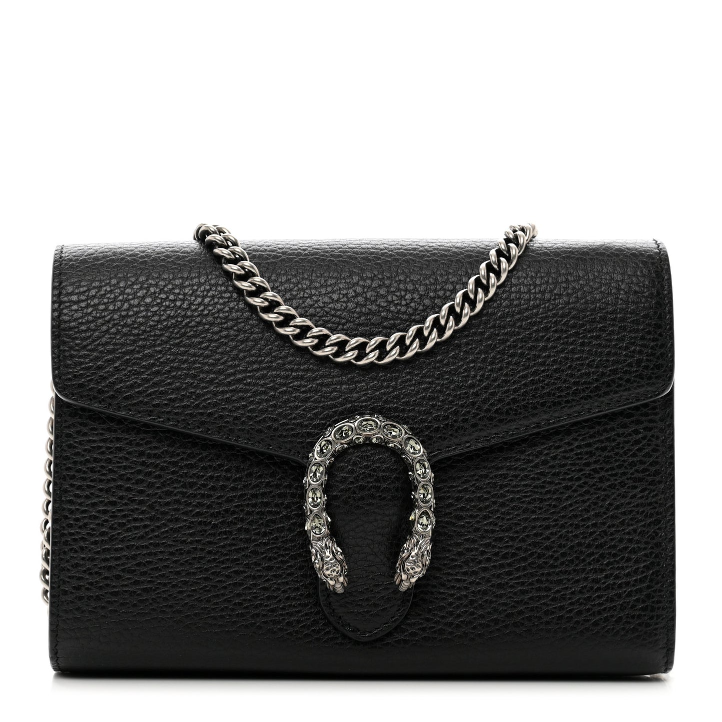 Calfskin Mini Dionysus Chain Wallet Black