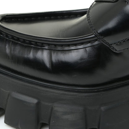 Prada Spazzolato Triangle Logo Monolith Pointy 55mm Loafers 37.5 Black 15 of 17