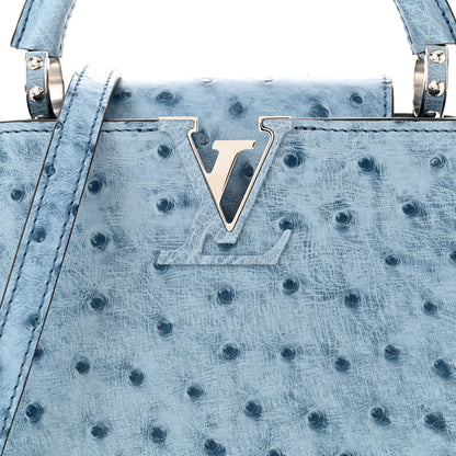 Louis Vuitton Ostrich Capucines Mini Blue Denim 7 of 10