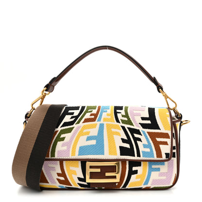 Fendi X SARA COLEMAN Canvas Vitello King Seta FF Fish Eye Embroidered Baguette Grezzo Multicolor Ghianda Grezzo Multicolor Ghianda 1 of 10