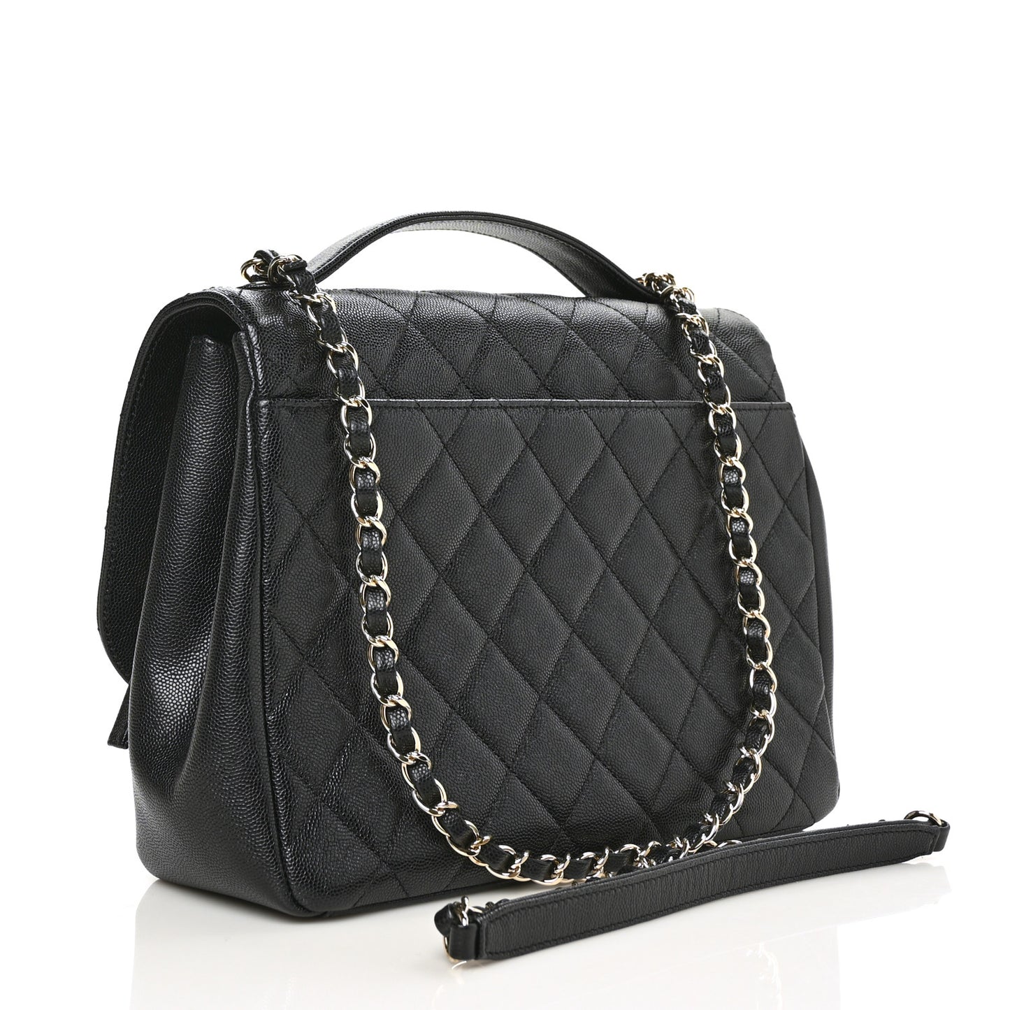 Caviar Quilted Large Business Affinity Flap Black