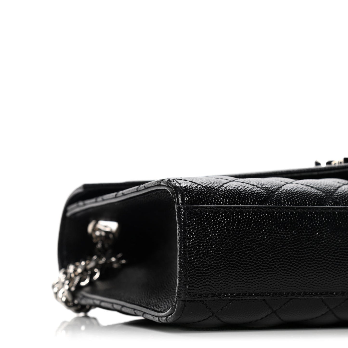 Grain De Poudre Textured Mixed Matelasse Triquilt Medium Monogram Satchel Black