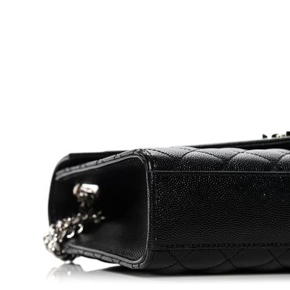 Saint Laurent Grain De Poudre Textured Mixed Matelasse Triquilt Medium Monogram Satchel Black 9 of 11