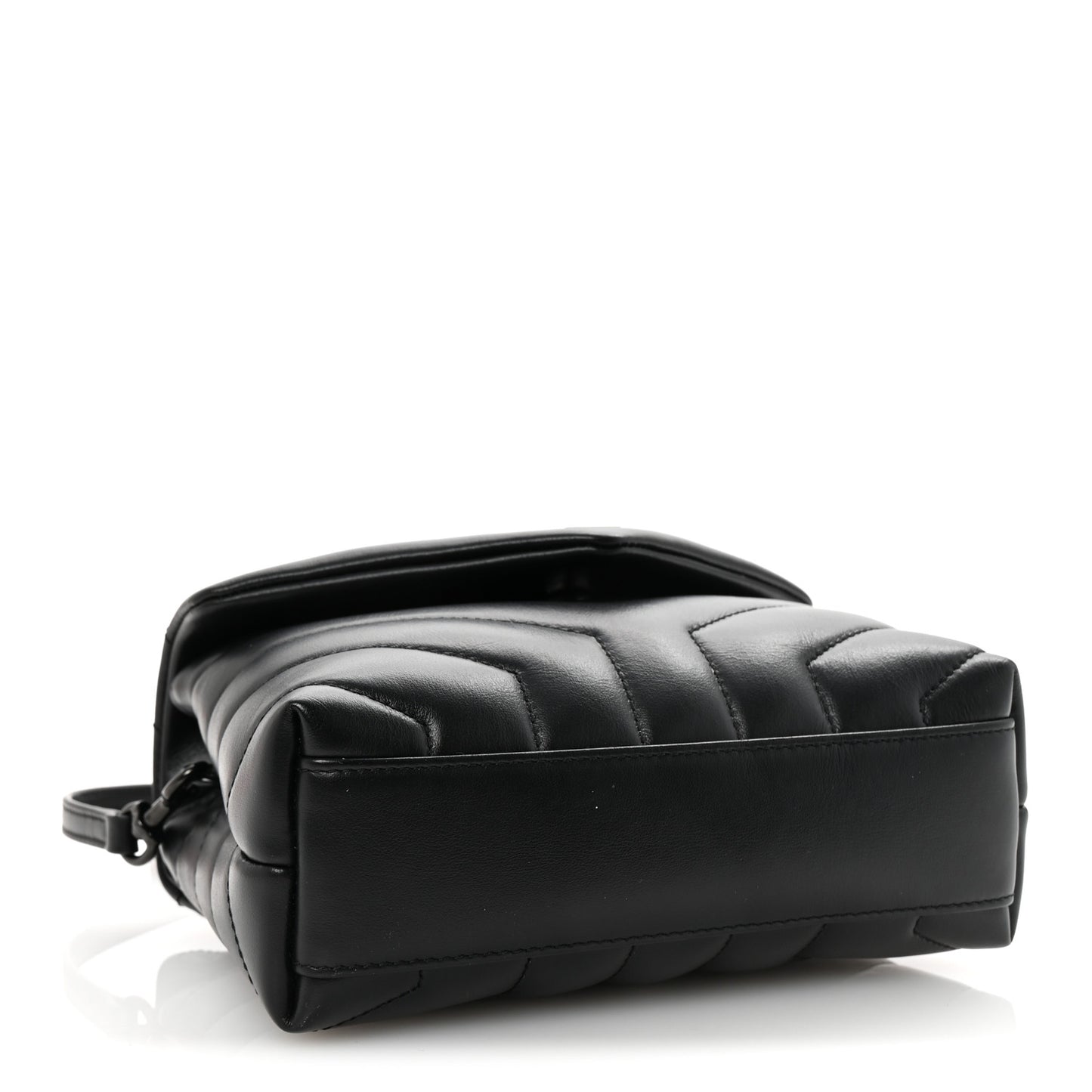 Calfskin Y Quilted Monogram Monochrome Toy Loulou Crossbody Bag Black