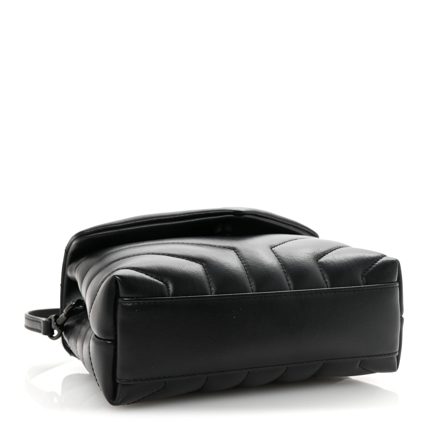 Saint Laurent Calfskin Y Quilted Monogram Monochrome Toy Loulou Crossbody Bag Black 4 of 10