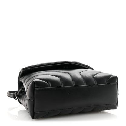 Saint Laurent Calfskin Y Quilted Monogram Monochrome Toy Loulou Crossbody Bag Black 4 of 10