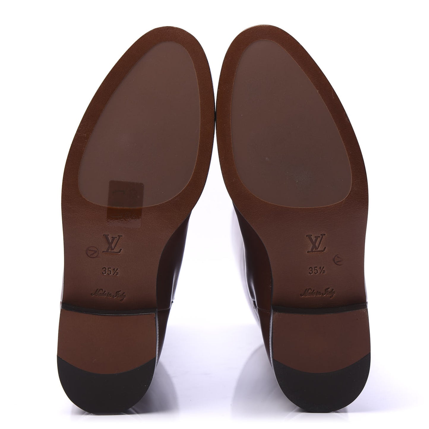 Calfskin Heritage Flat High Boots 35.5 Brown