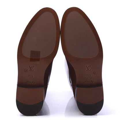 Louis Vuitton Calfskin Heritage Flat High Boots 35.5 Brown 5 of 10