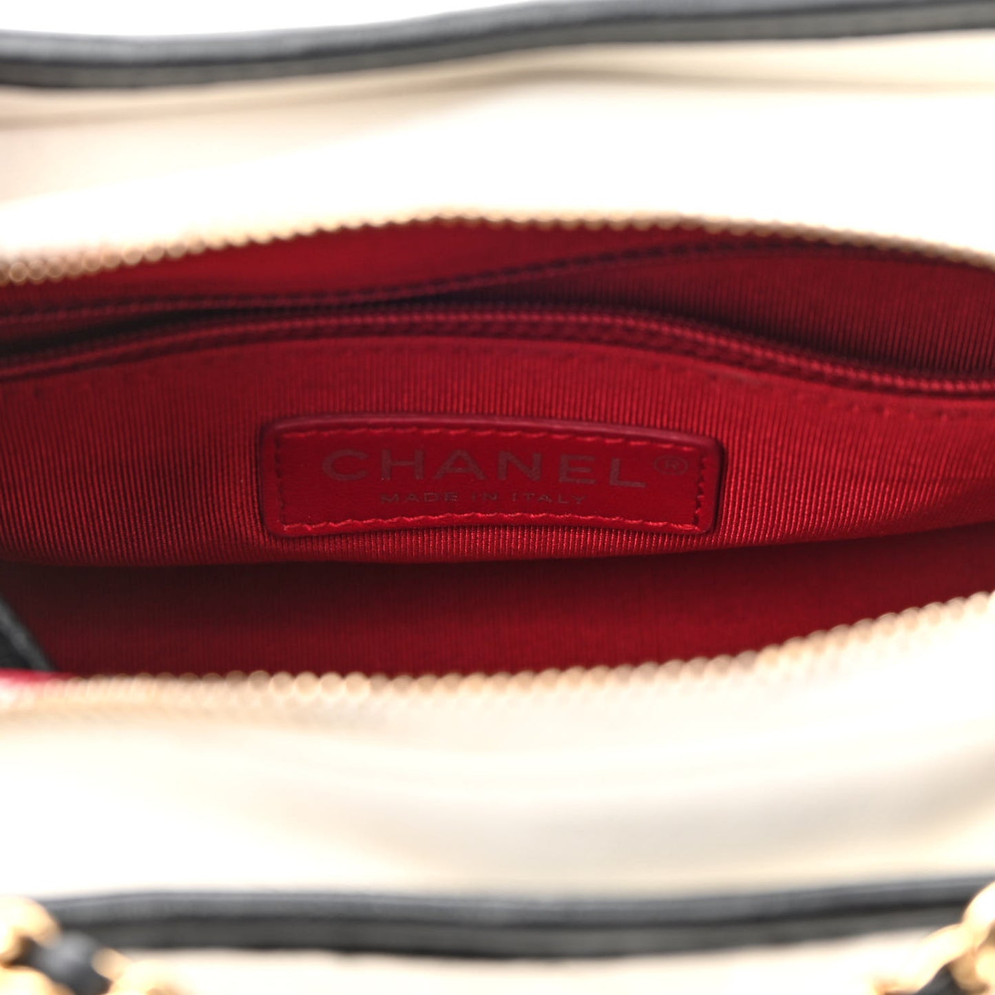 Aged Calfskin Quilted Small Gabrielle Hobo Black White
