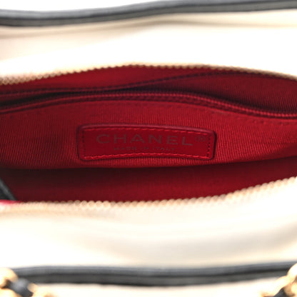 Chanel Aged Calfskin Quilted Small Gabrielle Hobo Black White 6 of 11