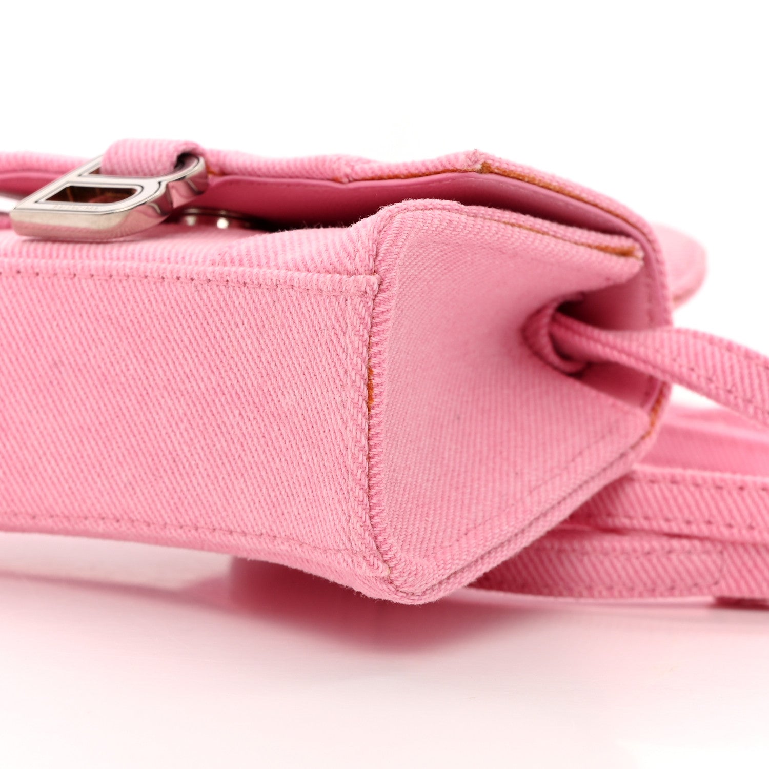 Balenciaga Washed Denim Hourglass Top Handle Bag Mini Denim Pink 11 of 14
