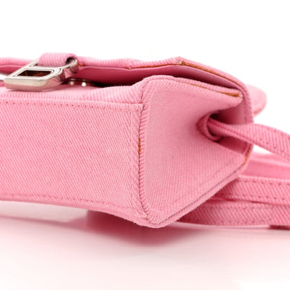 Balenciaga Washed Denim Hourglass Top Handle Bag Mini Denim Pink 11 of 14