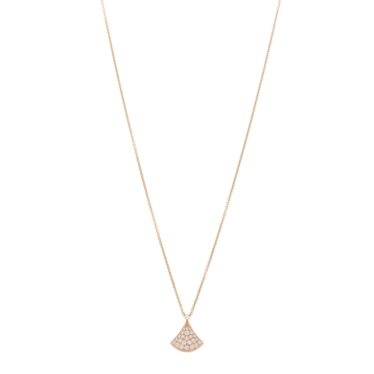 Bulgari 18K Rose Gold Diamond Divas' Dream Pave Pendant Necklace 1 of 5