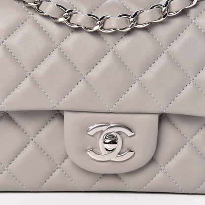 Chanel Lambskin Quilted Mini Rectangular Flap Grey 9 of 11