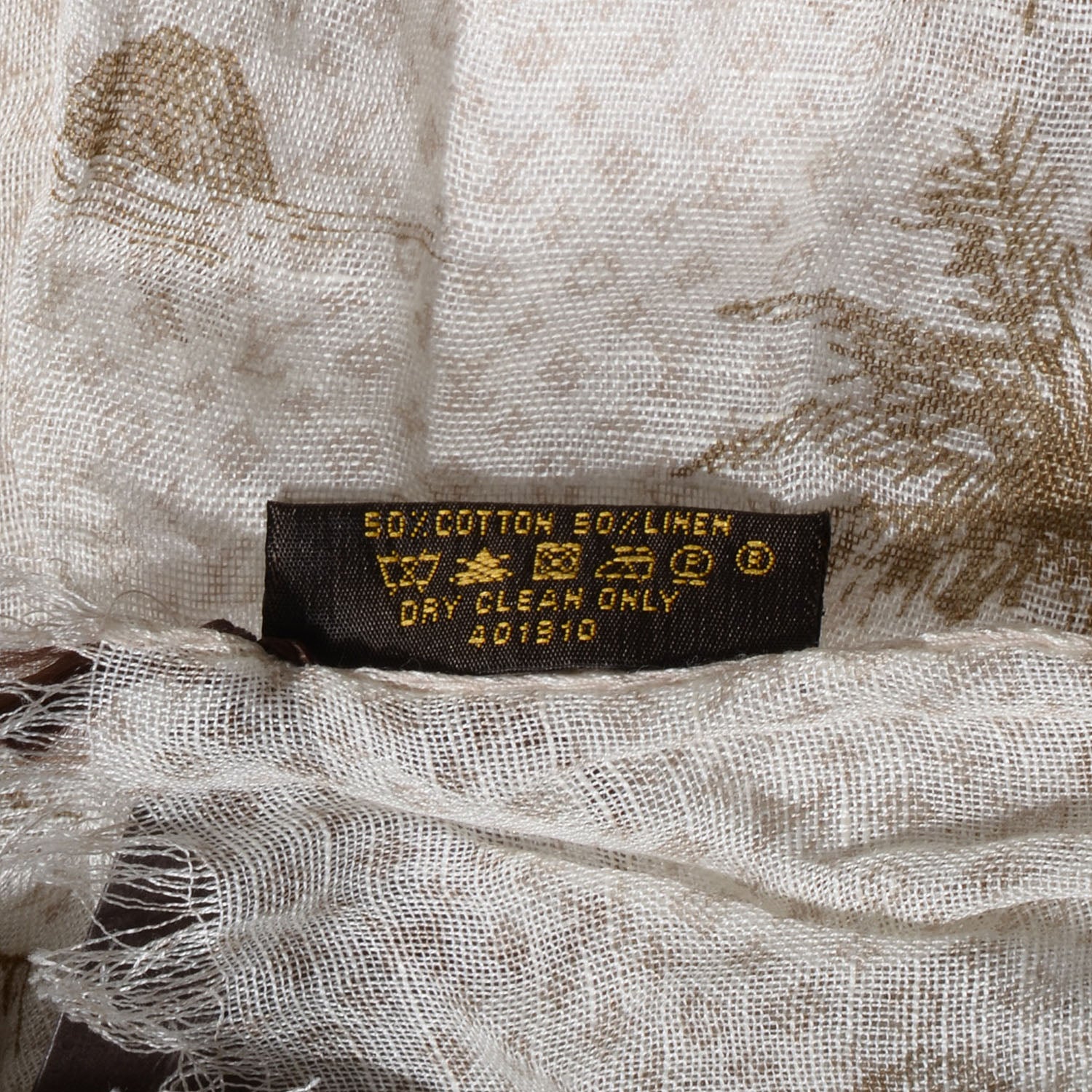 Louis Vuitton Cotton Linen Toile Etole De Louis Pareo Beige 7 of 7