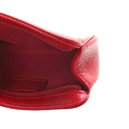 Chanel Caviar Timeless CC Cosmetic Pouch Bag Red 5 of 9