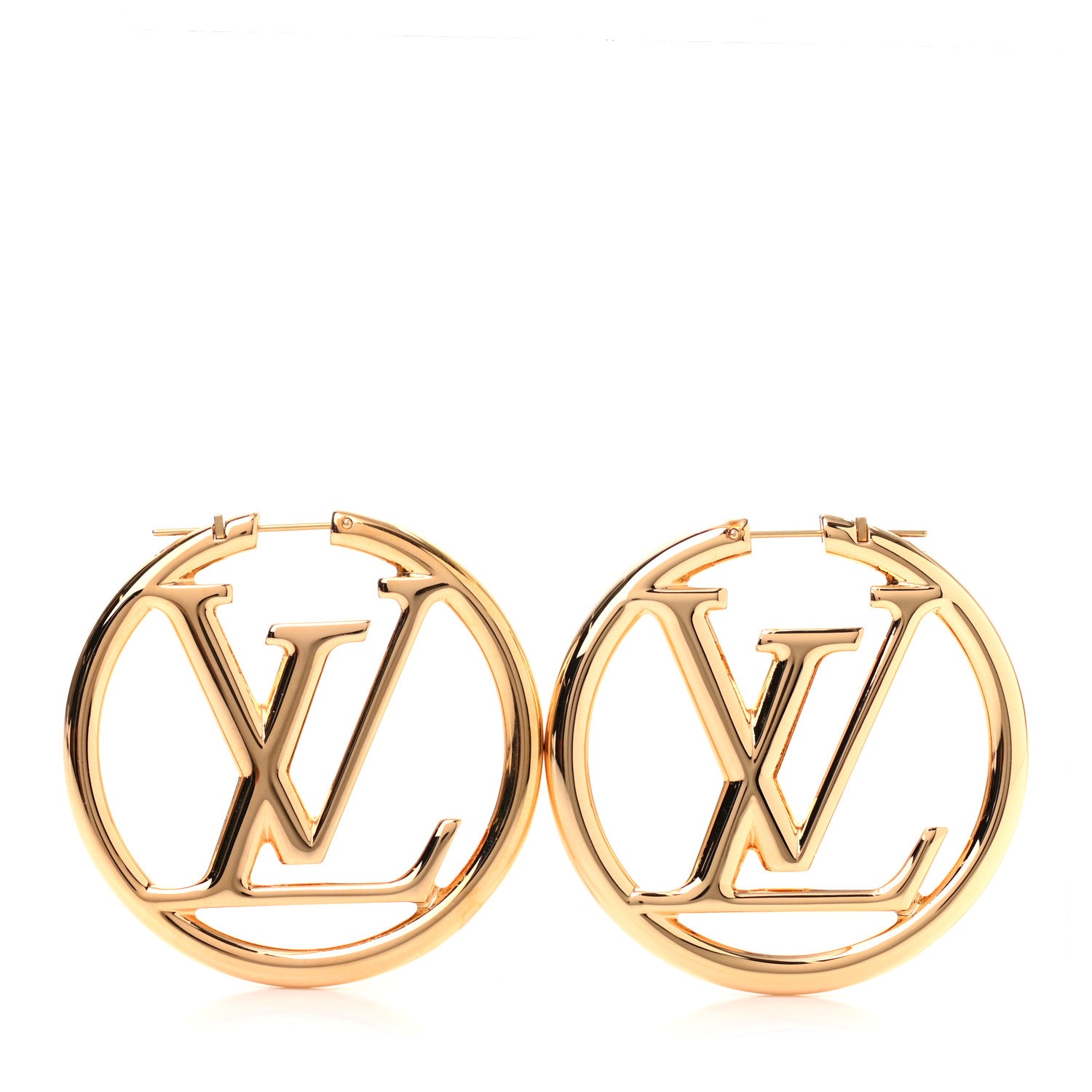 Louis Vuitton Metal Louise Hoop Earrings Gold 1 of 3