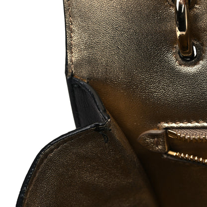 Salvatore Ferragamo Calfskin Sofia Rainbow Top Handle Bag Black 7 of 9