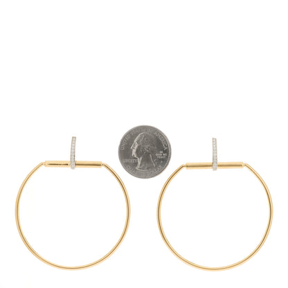 Roberto Coin 18K Yellow White Gold Diamond Classica Parisenne Drop Earrings 2 of 4