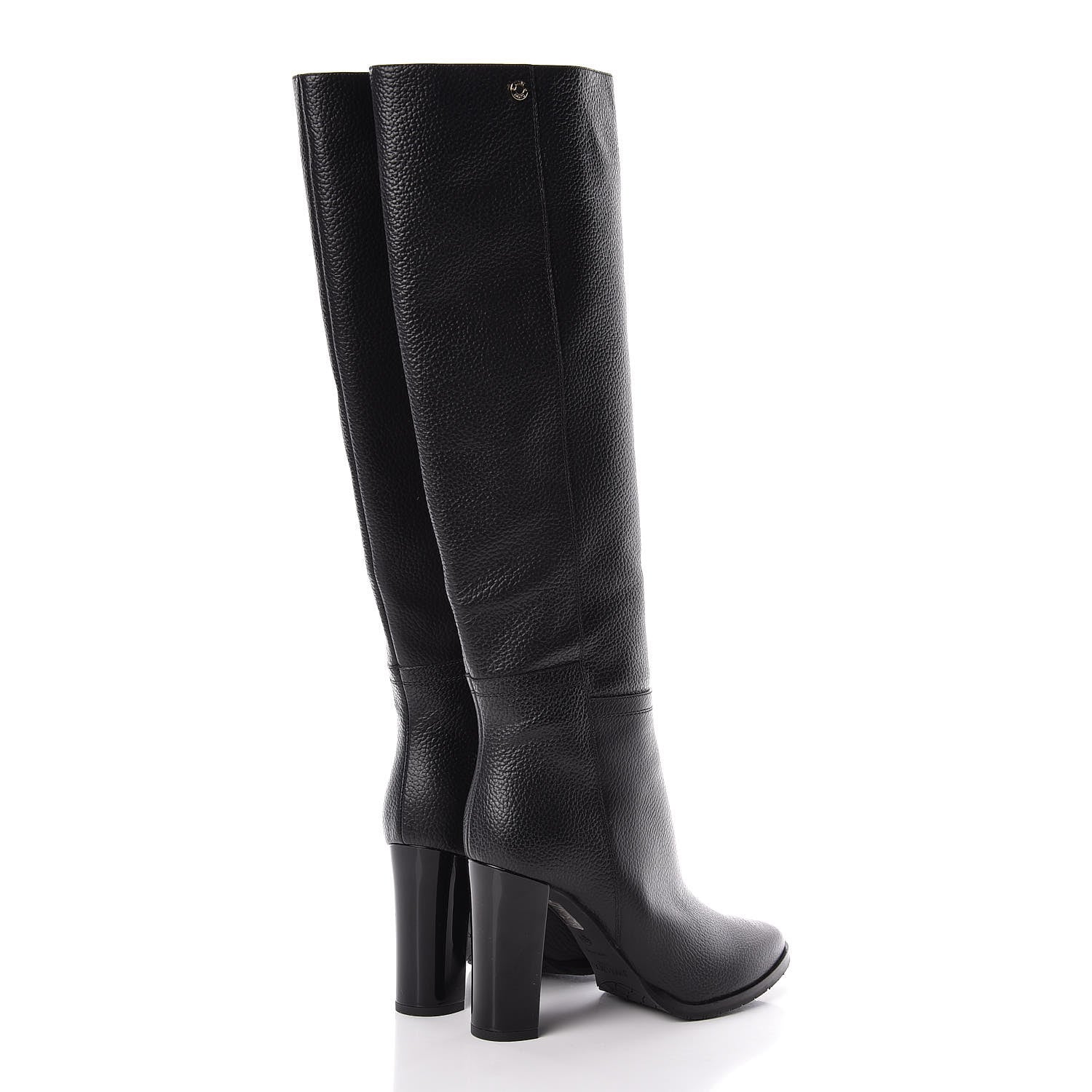 Jimmy Choo Grainy Calfskin Knee High Boots 38.5 Black 4 of 8