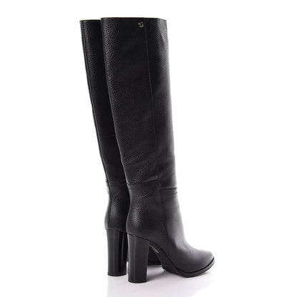Jimmy Choo Grainy Calfskin Knee High Boots 38.5 Black 4 of 8