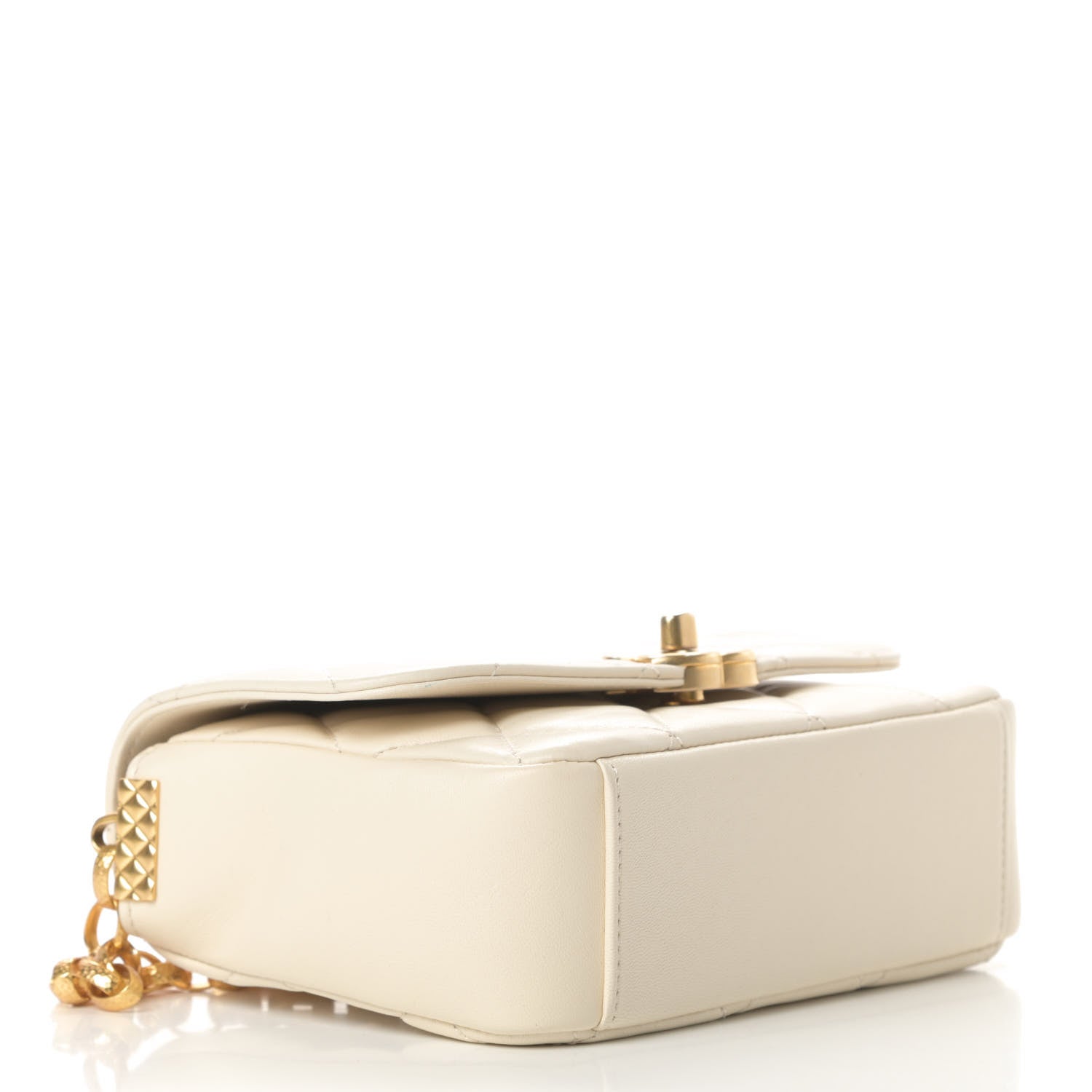 Chanel Lambskin Quilted Small CC Coin Flap Bag Ivory 4 of 11