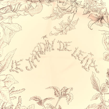Hermes Silk Le Jardin de Leila Scarf 90 White Black Anthracite 2 of 3