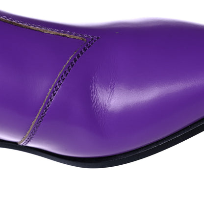 Gucci Cordovan Lux Ankle Boots 37 Shine Purple Black 8 of 11