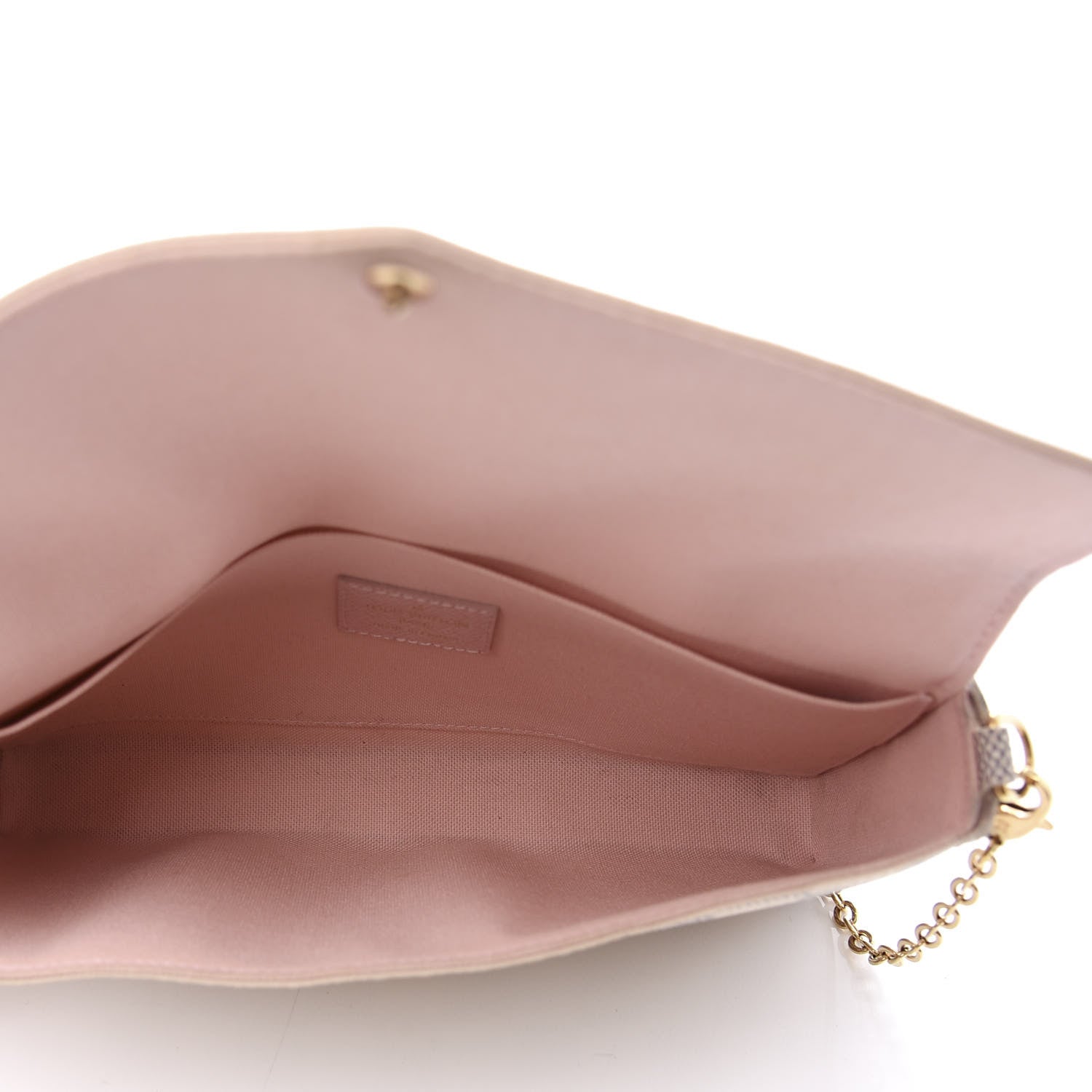 Louis Vuitton Damier Azur Pochette Felicie Chain Wallet Rose Ballerine 5 of 11