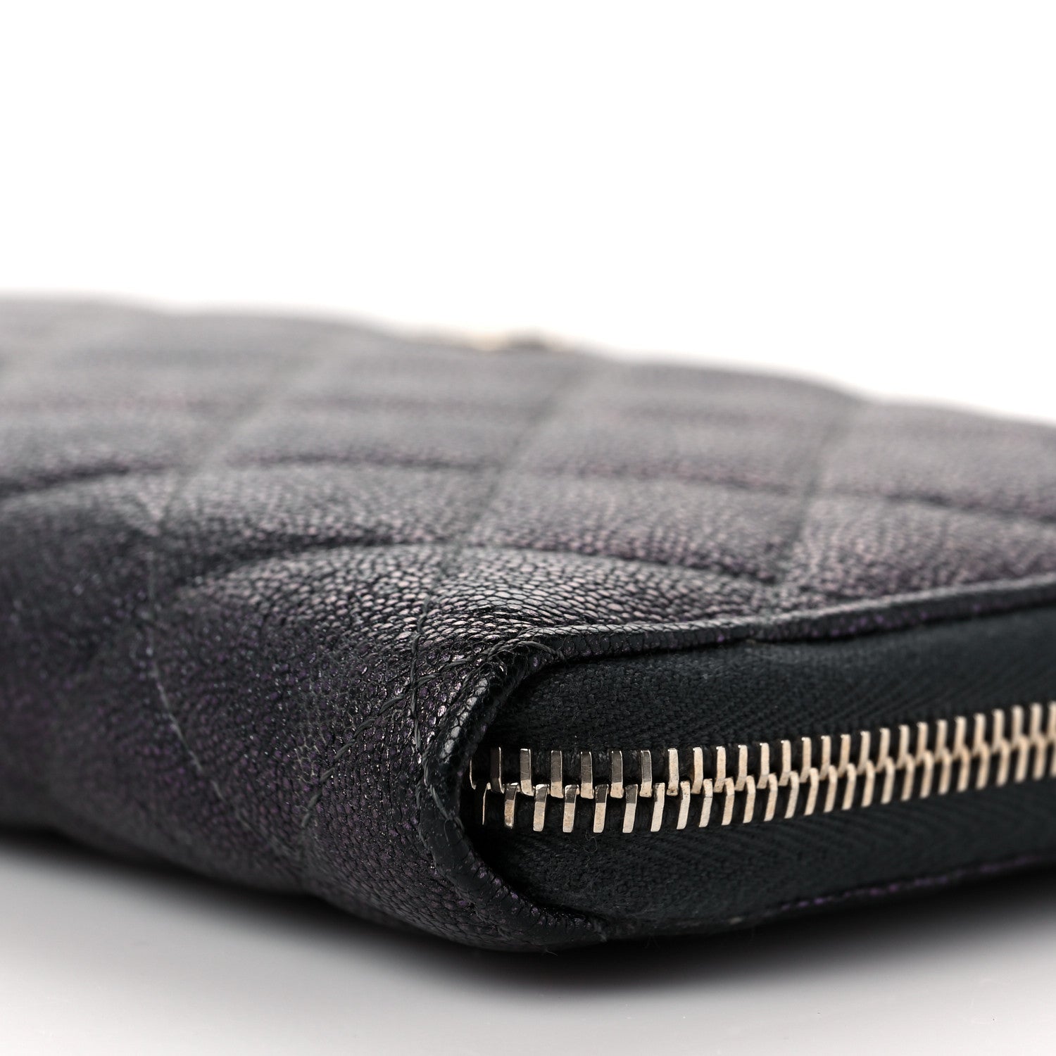 Chanel Iridescent Caviar Quilted Large Zip Around Organizer Wallet Black 8 of 9