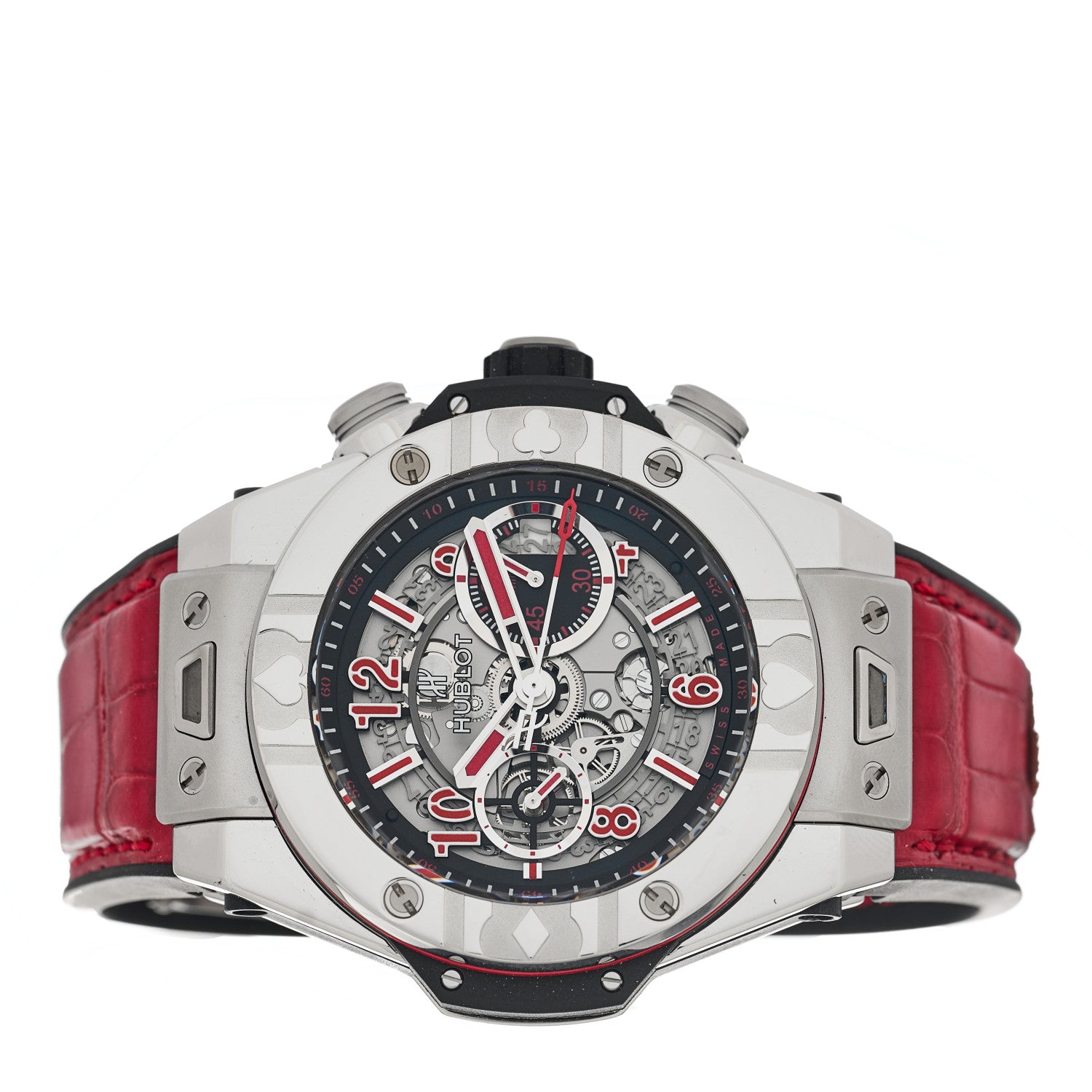 Hublot Stainless Steel Alligator 45mm Big Bang Unico World Poker Tour Limited Edition Automatic Watch Red 411.SX.1170.LR.WPT15 2 of 4