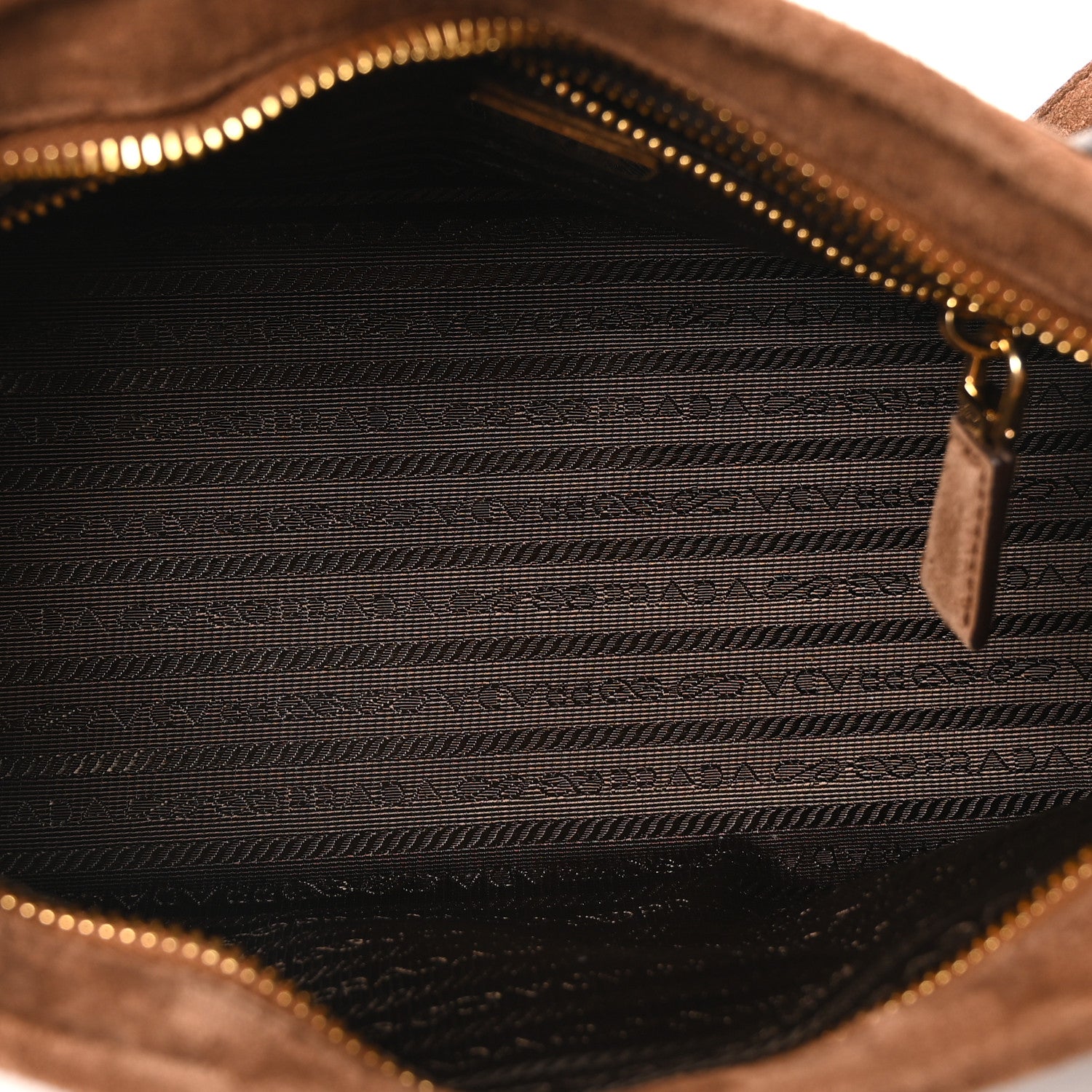 Prada Suede Triangle Medium Bonnie Shoulder Bag Cacao 5 of 10
